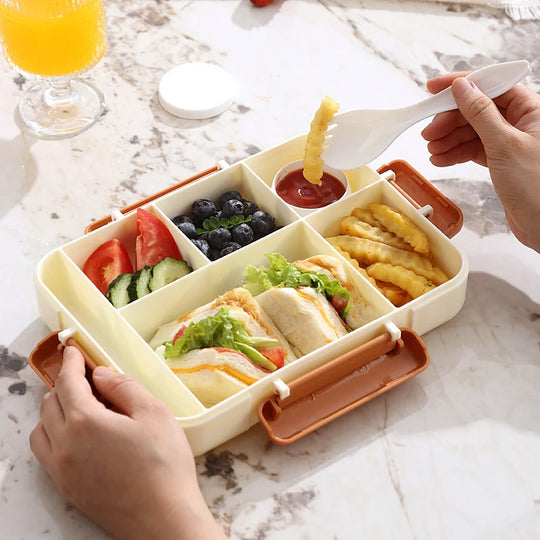 Boîte à lunch ludique à thème animalier avec compartiments multiples pour enfants et adultes 4