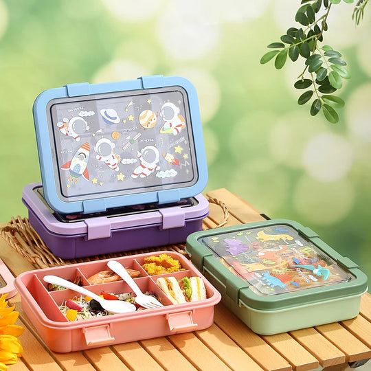 Boîte à lunch multi-compartiments thème licorne pour enfants et adultes 3