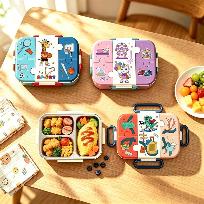Boîte à lunch multi-compartiments thème sport pour enfants et adultes 1