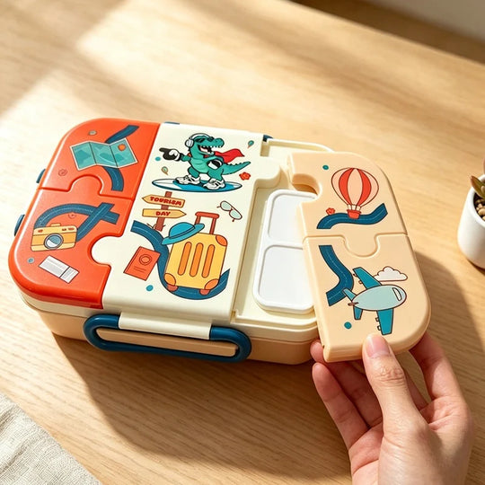 Boîte à lunch multi-compartiments thème sport pour enfants et adultes 2