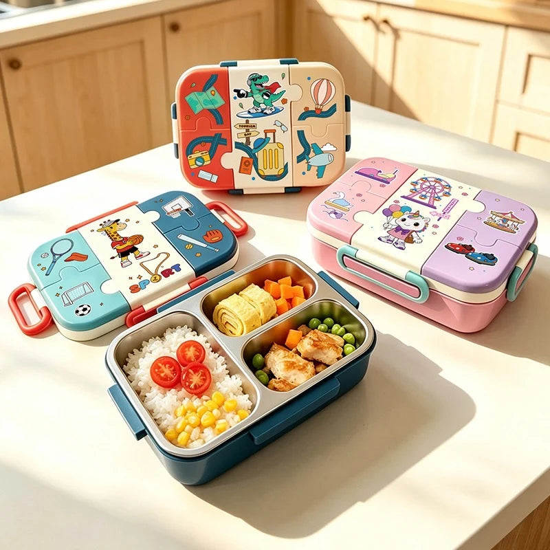 Boîte à lunch multi-compartiments thème sport pour enfants et adultes 3