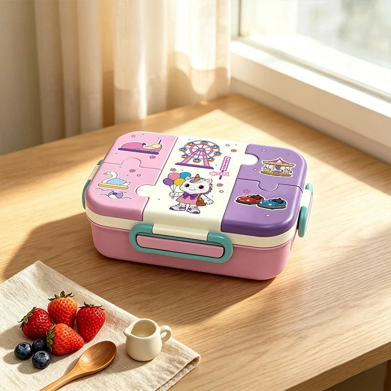 Boîte à lunch multi-compartiments thème sport pour enfants et adultes 6