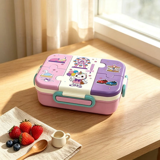 Boîte à lunch multi-compartiments thème sport pour enfants et adultes 6