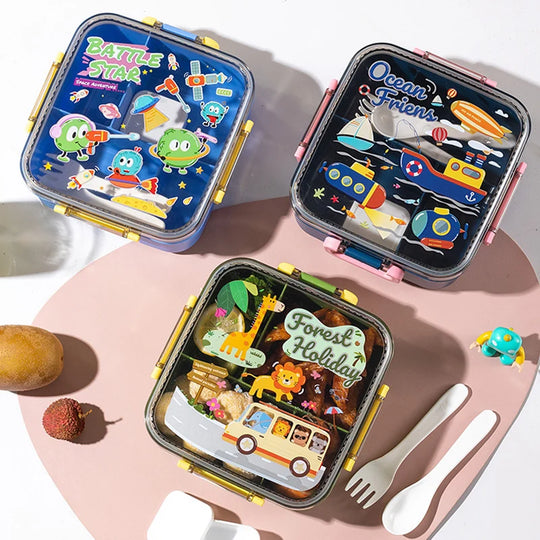 Boîte à lunch multifonction avec compartiments ludiques 3