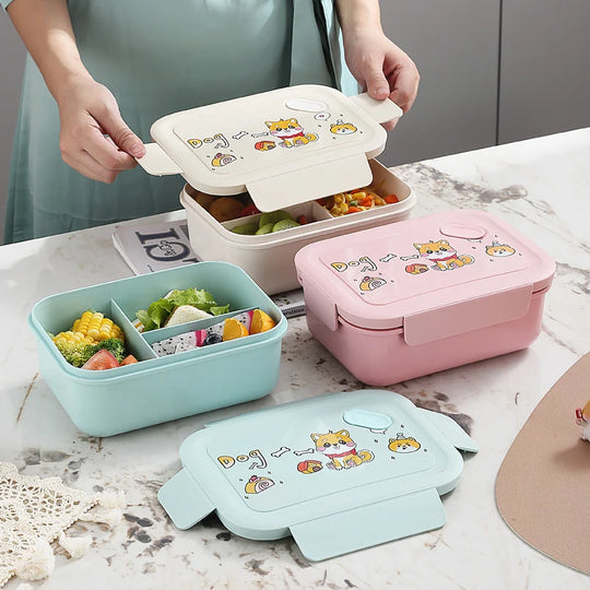 Boîte à lunch multifonction avec compartiments ludiques pour enfants et adultes 0