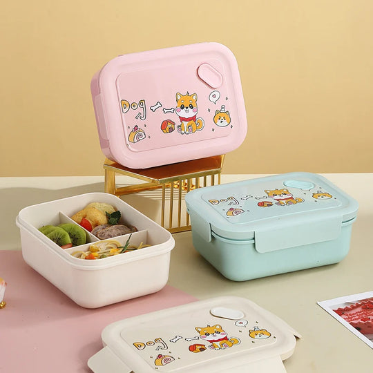 Boîte à lunch multifonction avec compartiments ludiques pour enfants et adultes 2