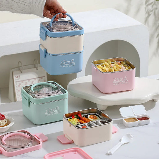 Boîte à lunch portable multi-compartiments pratique 1