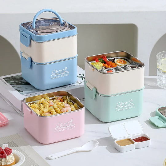 Boîte à lunch portable multi-compartiments pratique 4