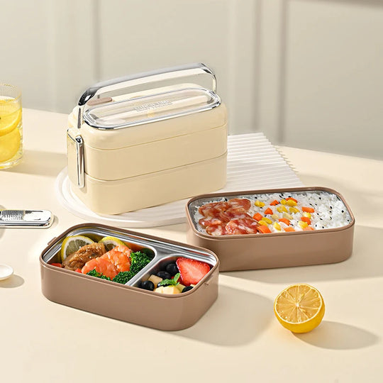 Boîte alimentaire isotherme double couche pour repas nomades 1