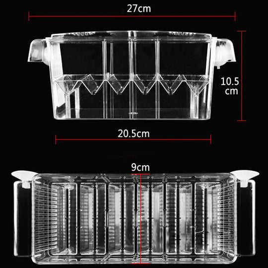 Boîte d'écloserie d'aquarium Double Couche avec Compartiments 5