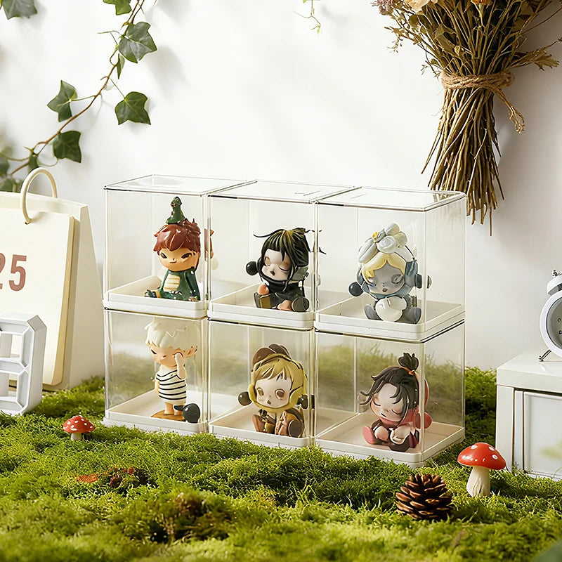 Boîte d'exposition empilable pour figurines de collection avec couvercle amovible 0