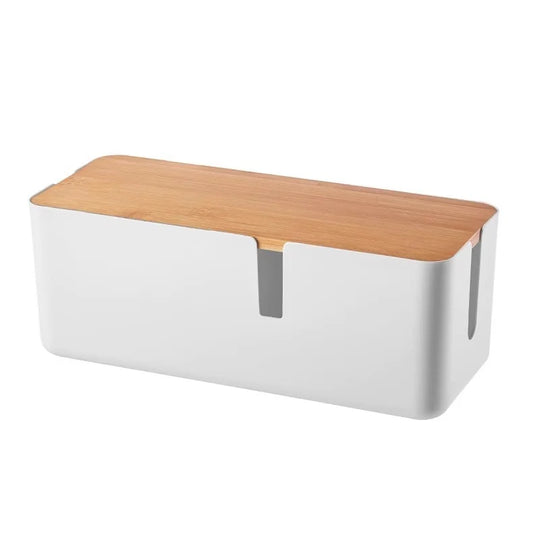 Boîte de Rangement Pratique pour Câbles avec Couvercle et Gestion Discrète des Prises 5