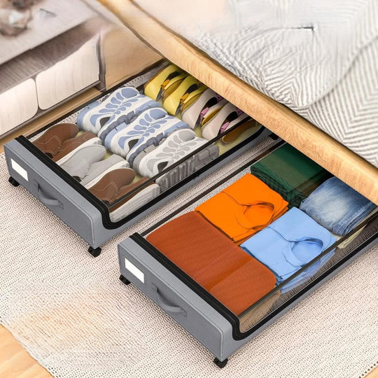 Boîte de Rangement Sous le Lit avec Roulettes 0