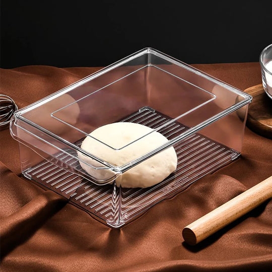 Boîte de fermentation pour pâte avec couvercle hermétique et fond rainuré 0