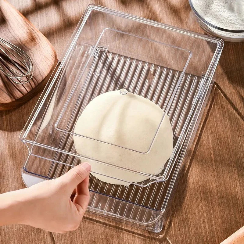 Boîte de fermentation pour pâte avec couvercle hermétique et fond rainuré 1