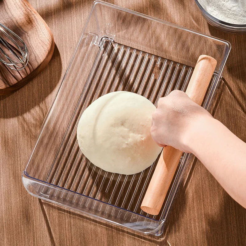 Boîte de fermentation pour pâte avec couvercle hermétique et fond rainuré 2