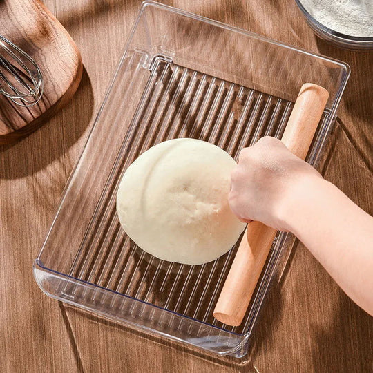 Boîte de fermentation pour pâte avec couvercle hermétique et fond rainuré 2