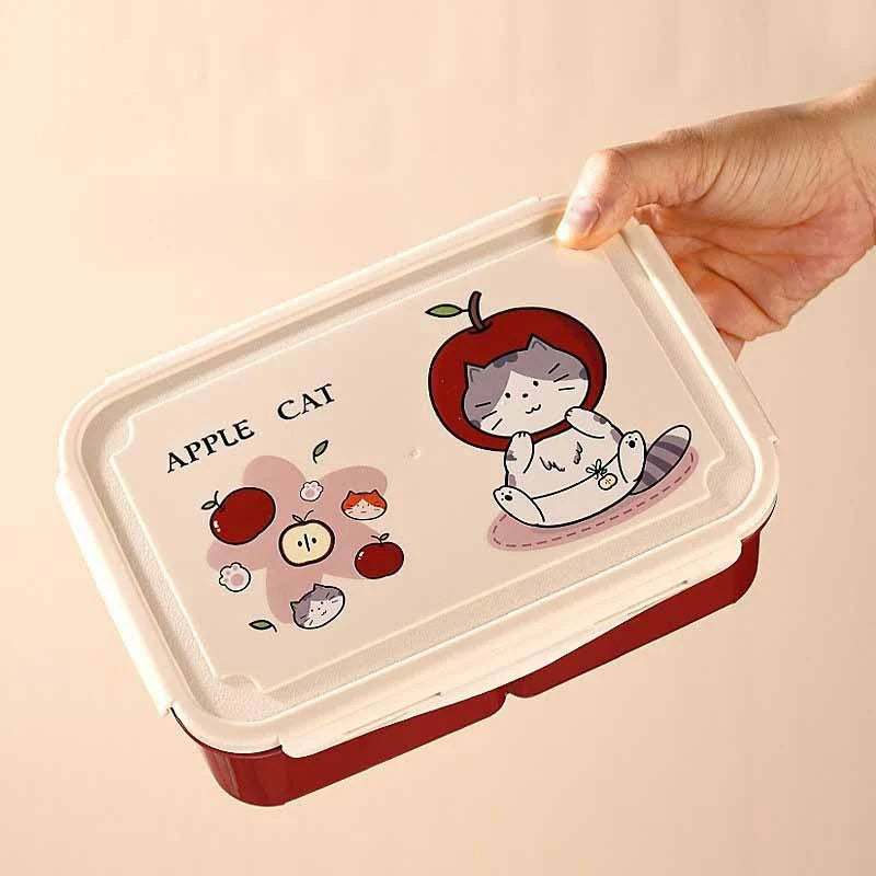 Boîte de rangement alimentaire ludique pour femmes motif chat 0
