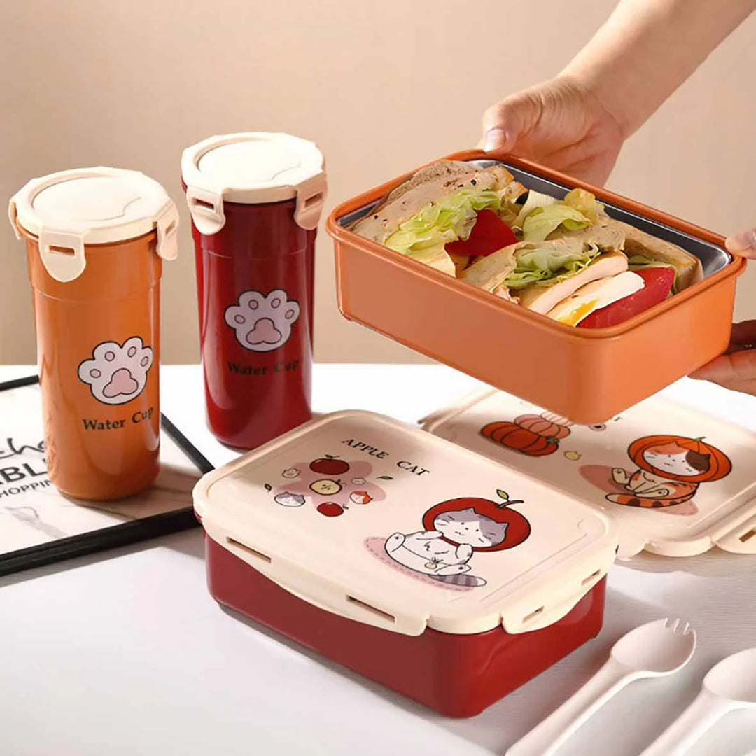 Boîte de rangement alimentaire ludique pour femmes motif chat 6