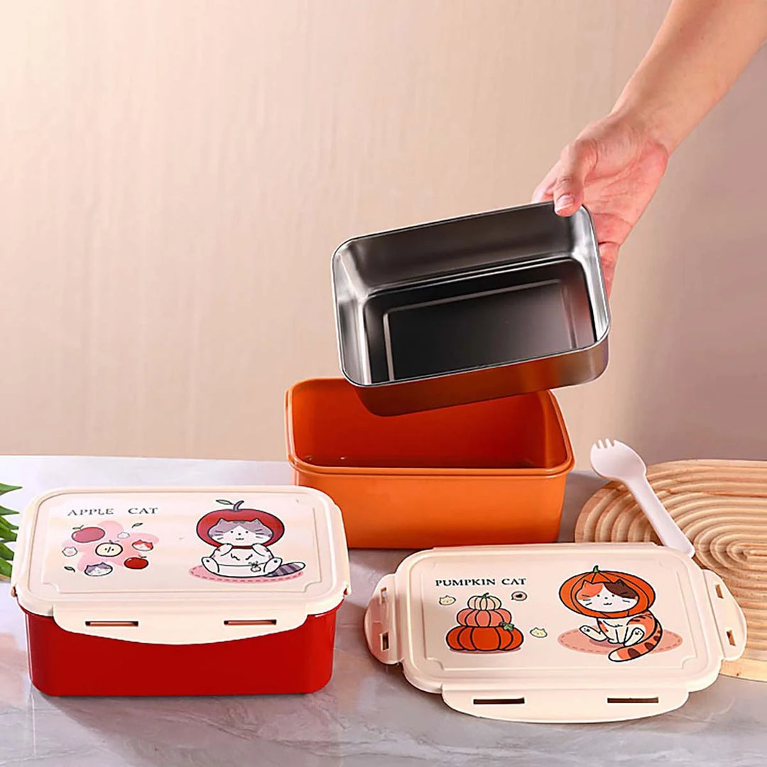 Boîte de rangement alimentaire ludique pour femmes motif chat 8