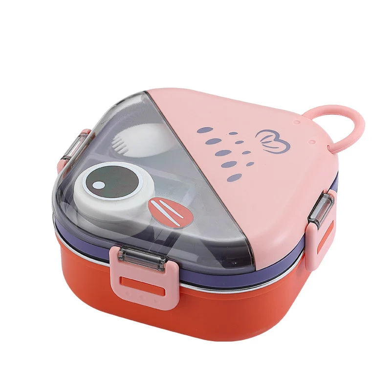 Boîte de rangement compacte pour collations avec double compartiment 5