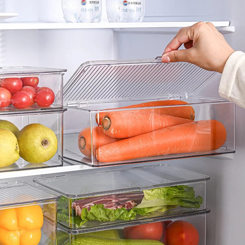Boîte de rangement empilable avec couvercle à clip pour usage polyvalent 0