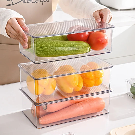 Boîte de rangement empilable avec couvercle à clip pour usage polyvalent 1