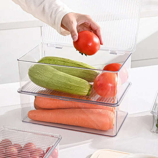 Boîte de rangement empilable avec couvercle à clip pour usage polyvalent 2