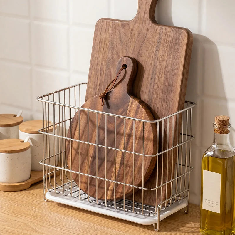 Boîte de rangement en acier inoxydable pour cuisine moderne 1