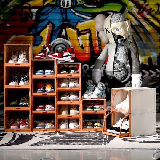 Boîte de rangement modulaire pour chaussures avec rabat transparent 3