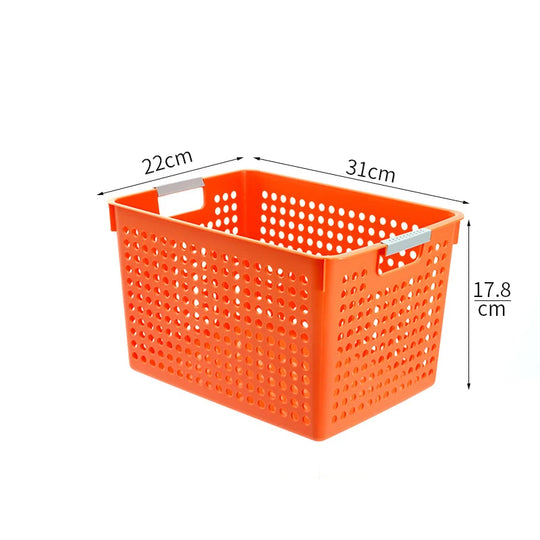 Boîte de rangement plate avec parois perforées et poignées ergonomiques 18