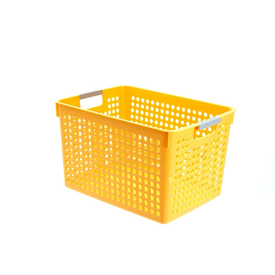 Boîte de rangement plate avec parois perforées et poignées ergonomiques 19