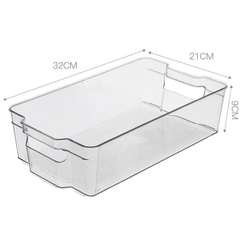 Boîte de rangement plate transparente avec poignées et fond antidérapant 4