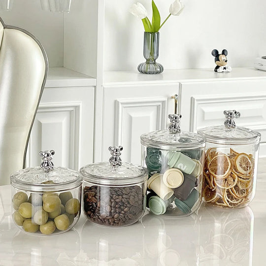 Boîte de rangement ronde avec couvercle décoratif pour confiseries 2