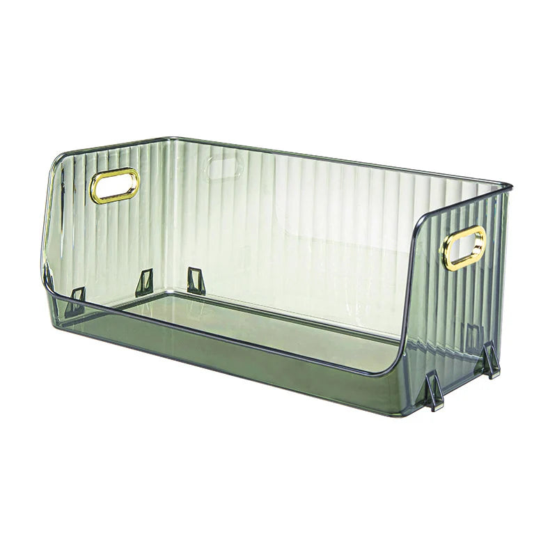 Boîte de rangement transparente à ouverture frontale pour organisation pratique 7