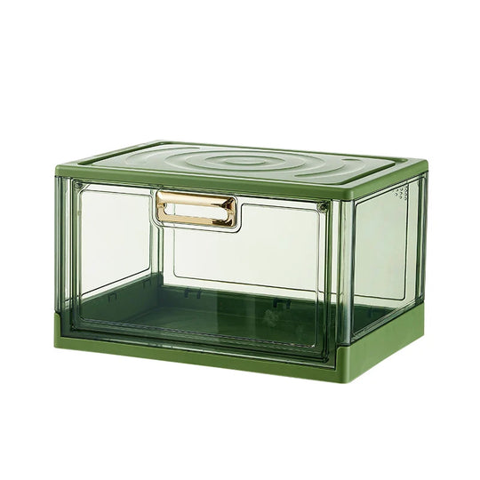 Boîte de rangement transparente à rabat frontal pour chaussures et petits objets 7