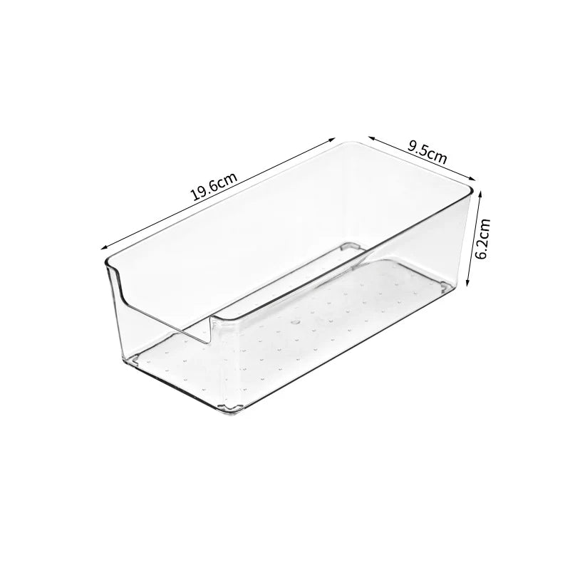 Boîte de rangement transparente compacte avec ouverture frontale pour cuisine et placard 0