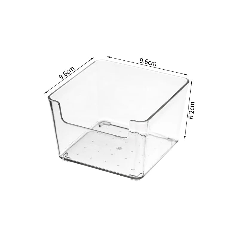 Boîte de rangement transparente compacte avec ouverture frontale pour cuisine et placard 7
