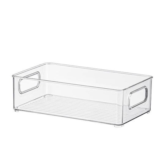 Boîte de rangement transparente multifonction avec poignées latérales et fond antidérapant 6