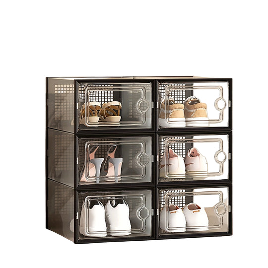 Boîtes à chaussures transparentes empilables avec ventilation 0