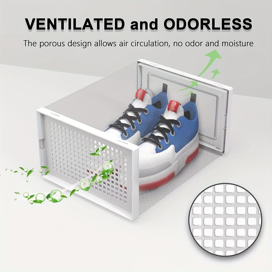 Boîtes à chaussures transparentes empilables avec ventilation 2