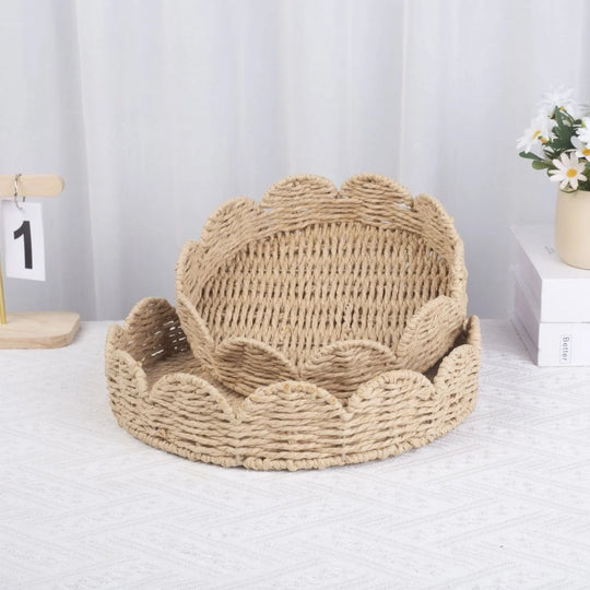Bol Décoratif Tressé Rond avec Bord Festonné 1
