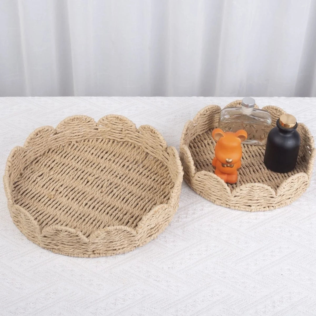Bol Décoratif Tressé Rond avec Bord Festonné 2