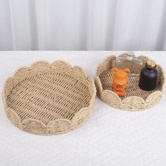 Bol Décoratif Tressé Rond avec Bord Festonné 2