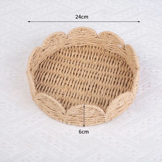 Bol Décoratif Tressé Rond avec Bord Festonné 7