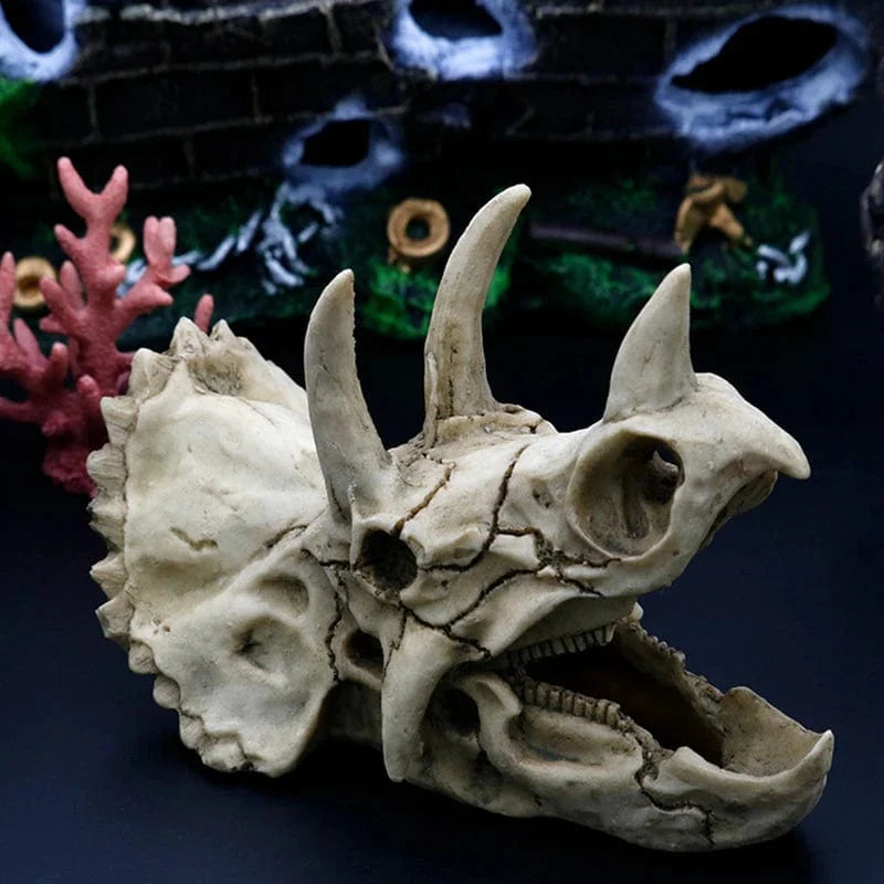 Bol à Poisson Décoratif Crâne d'Animal pour Décoration Aquarium 1