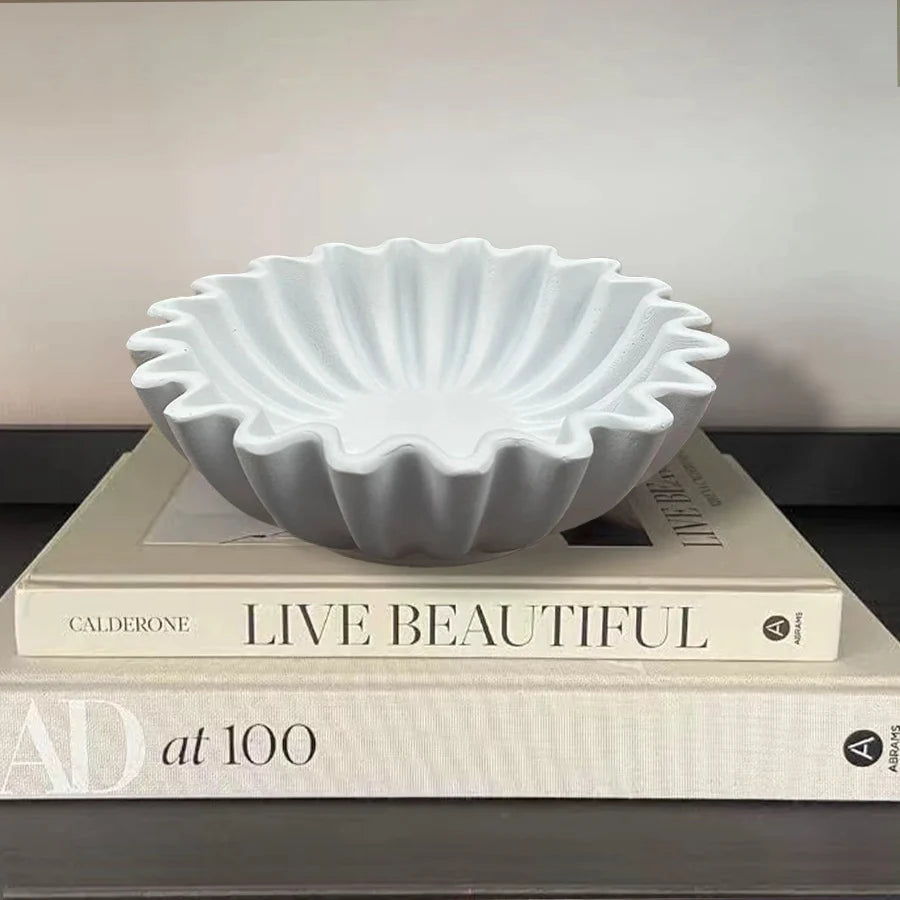 Bol de Service Décoratif Ondulé pour Table Moderne 1