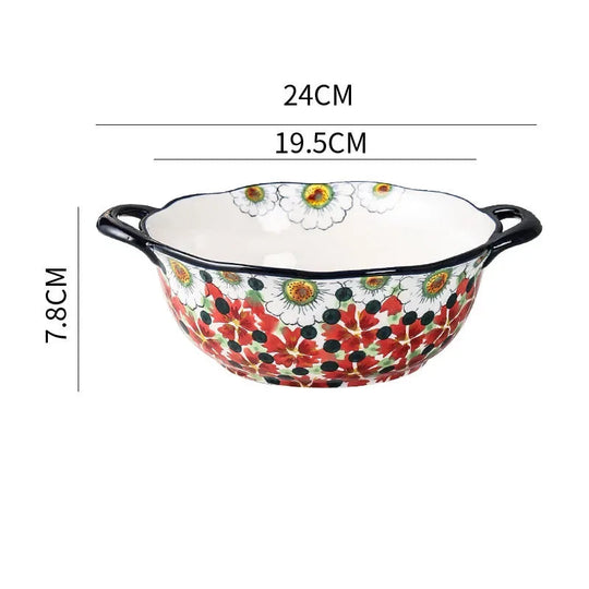 Bols d'été en céramique avec motif floral 0