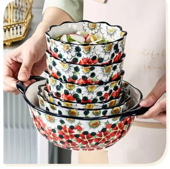 Bols d'été en céramique avec motif floral 1