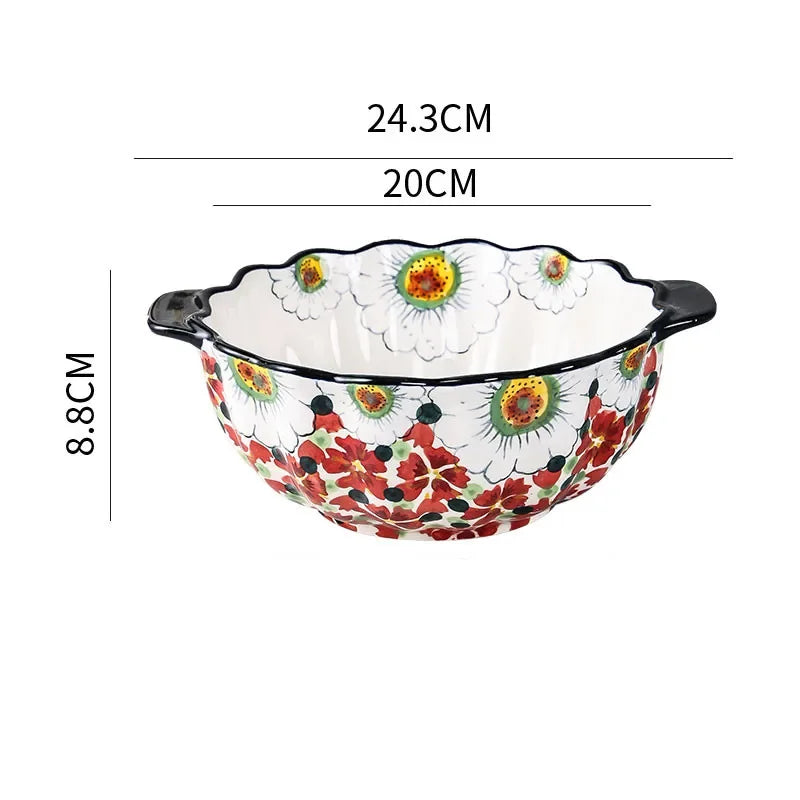 Bols d'été en céramique avec motif floral 12